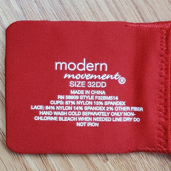 NWT Modern Movement lace wing push up underwire bra savvy red romantic classic - Picture 8 of 9